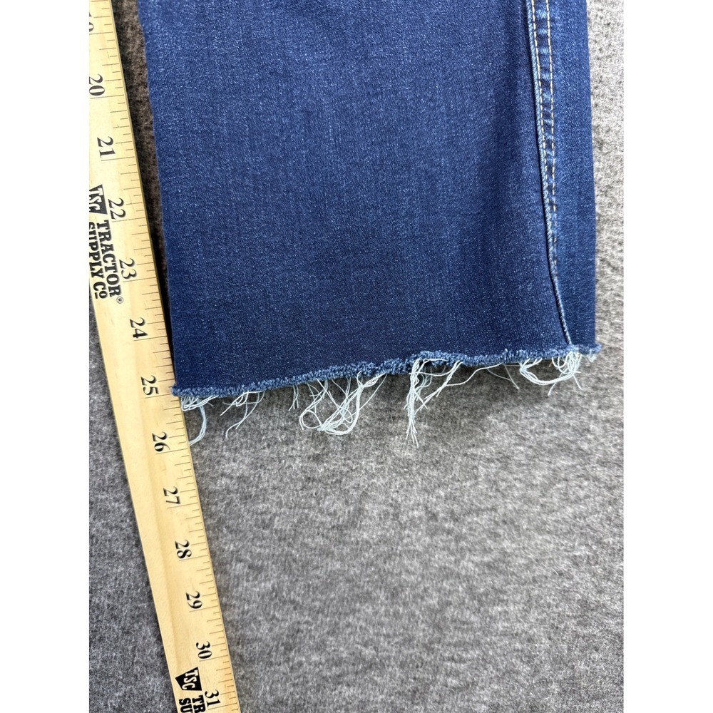 7 For All Mankind Blair Cropped‎ Boot Jeans Dark Wash Frayed Hem Women's Size 28 - Picture 8 of 13